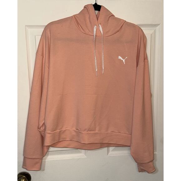 Puma Sweaters - Puma Women's Long Sleeve Cropped Peach Color Hoodie Size Large